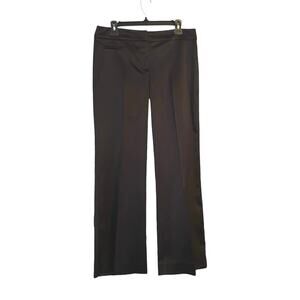 JS Collections Black Pants Trousers Satin Flat Front Slash Pocket Size 12 Shiny
